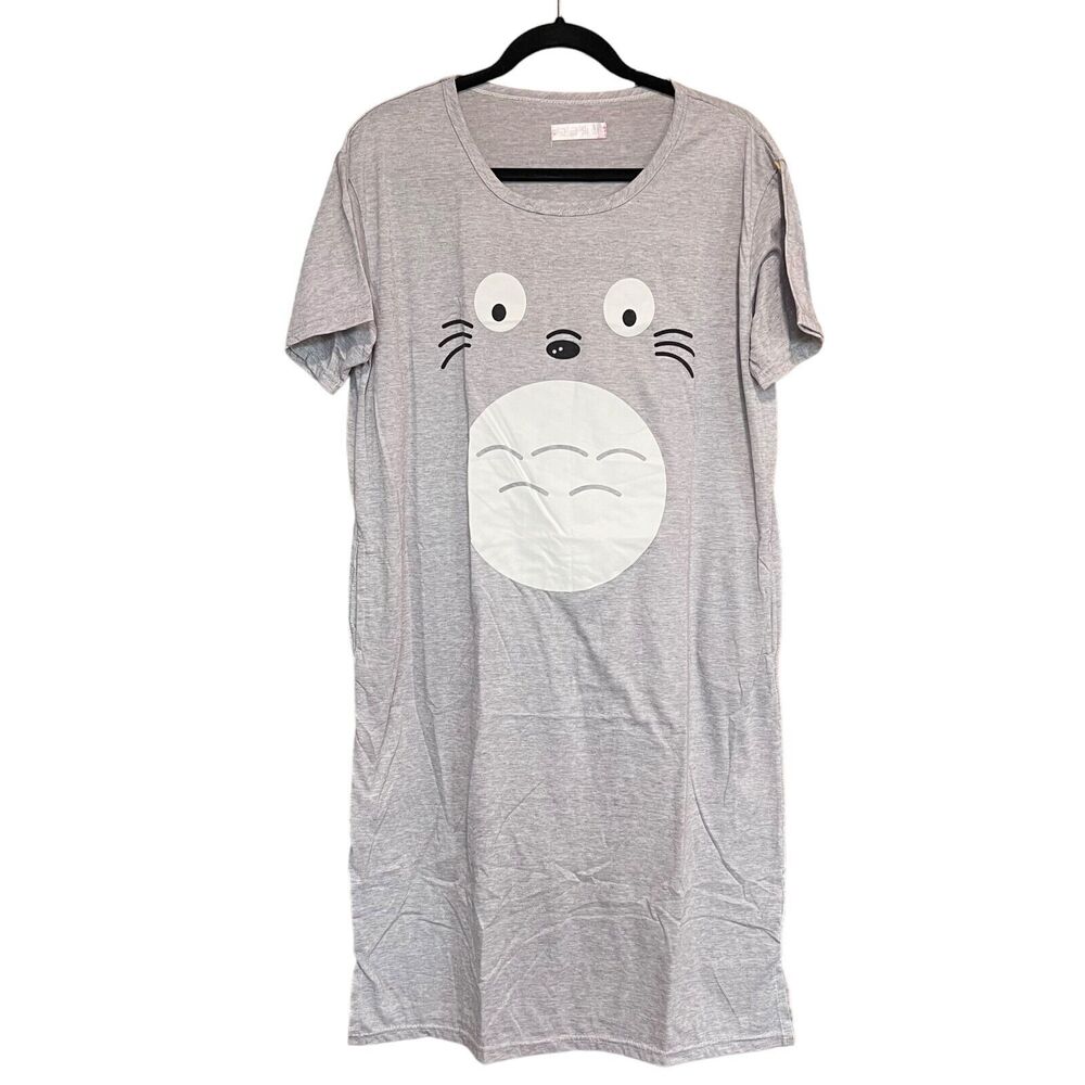 My‎ Neighbor Totoro Short Sleeve Nightgown Shirtdress Sleepwear Sz. Medium Anime